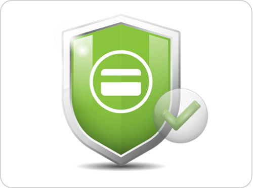 Green shield with a green tick to show compliance