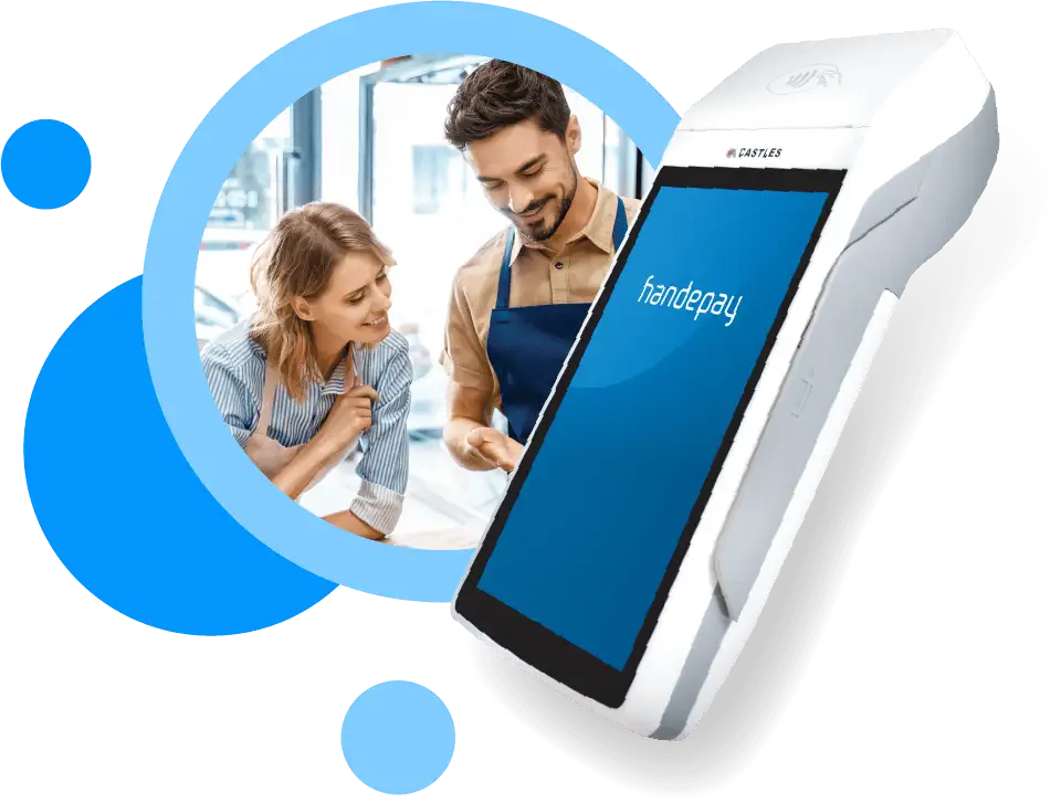 Saturn Android Smart Terminal with two employees