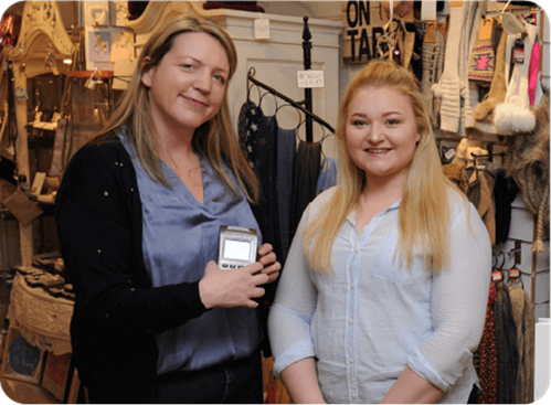 Claire Fletcher from The Lemon Tree holding Handepay Card Payment Machine