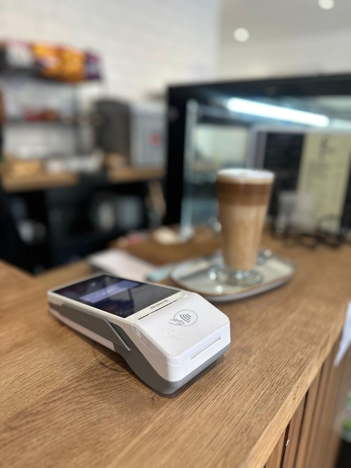 Card machine on counter