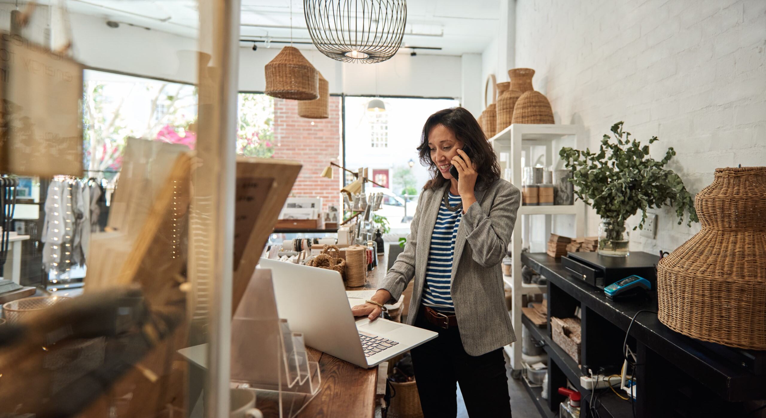 Business owner taking phone orders