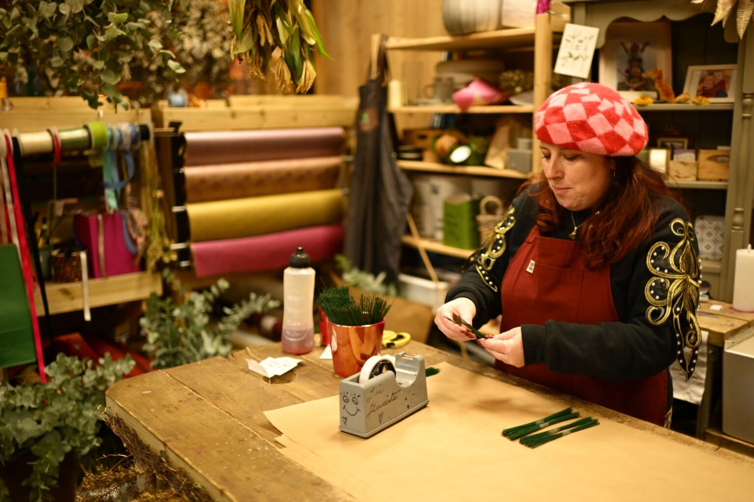 Florist working