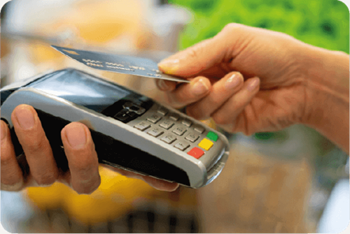 Payment taking place using contactless with card