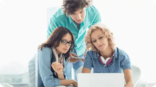 People around laptop