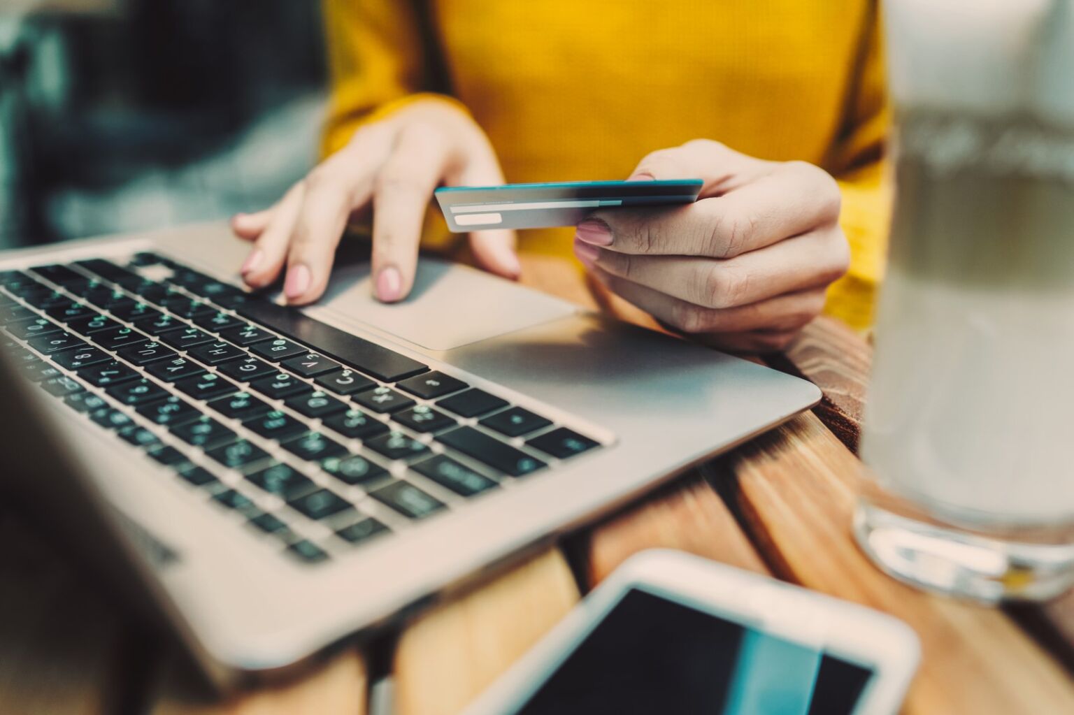 Person making an online payment