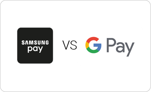 Samsung Pay logo versus Google Pay logo
