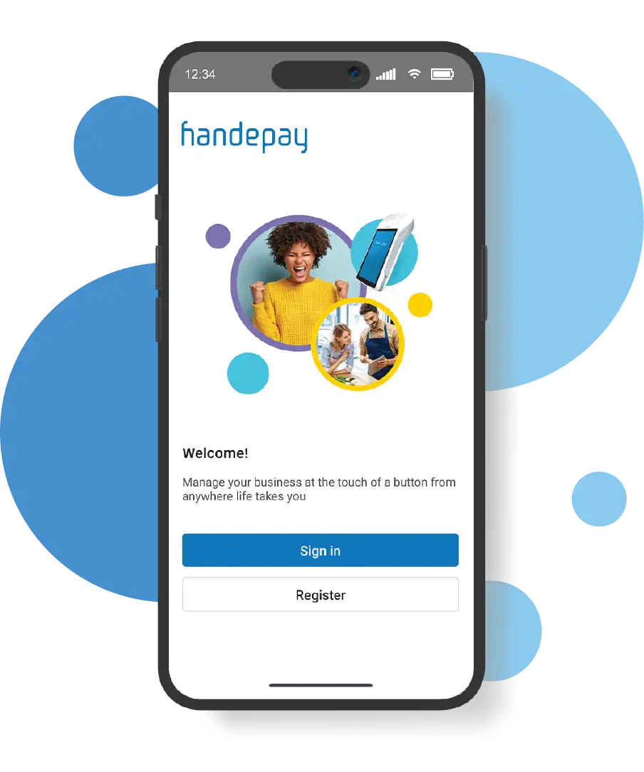 Mobile Merchant App homescreen