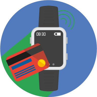 Smartwatch graphic for payments