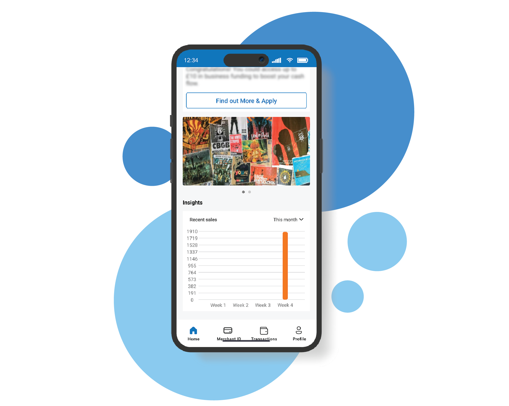 Sales performance on Merchant Mobile App