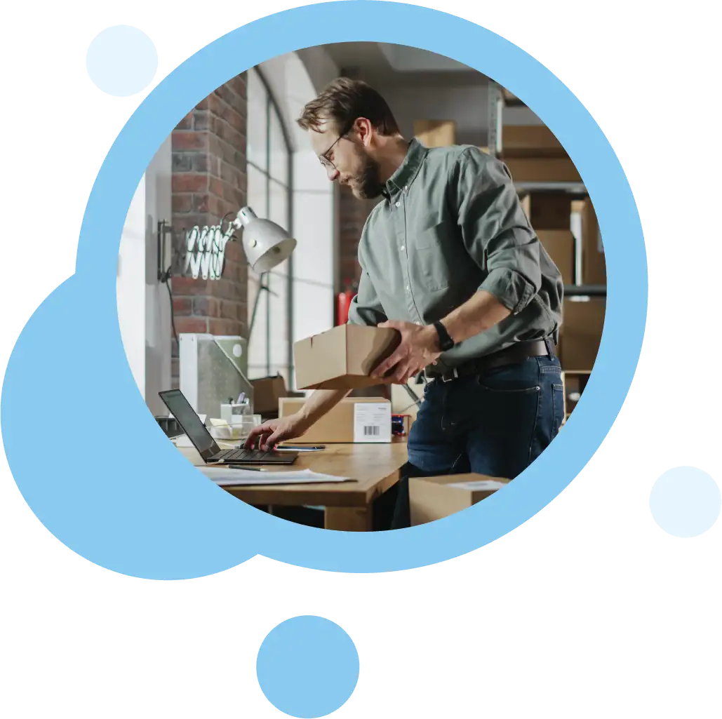 Business owner using payment gateway on laptop