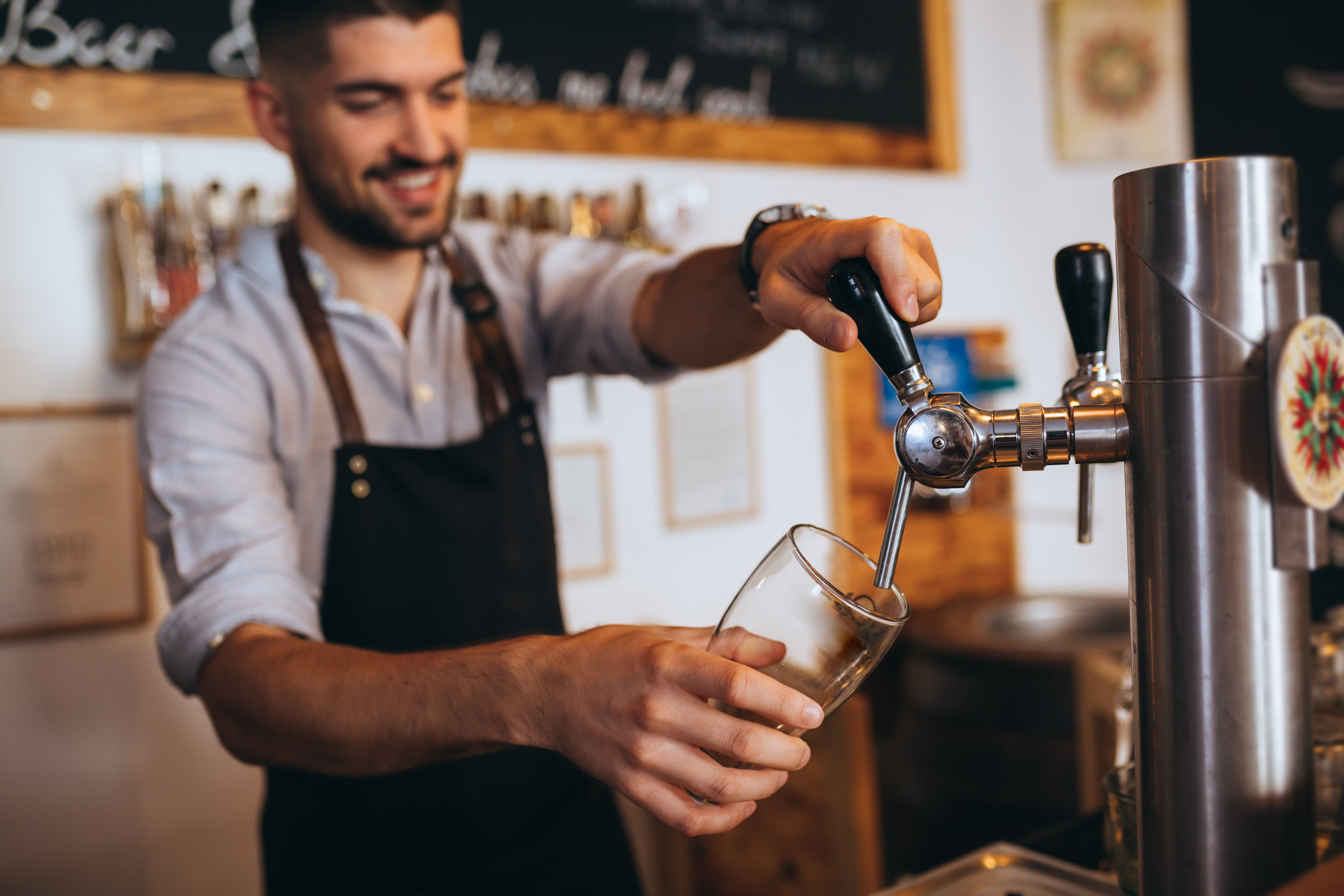 Pouring a pint