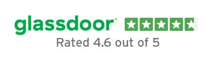 Glassdoor logo rated 4.6 out of 5